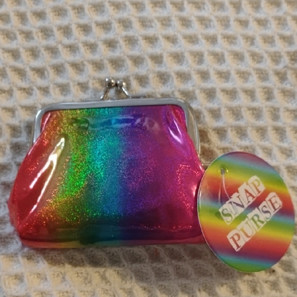 Snap Rainbow Glitter Coin Purse